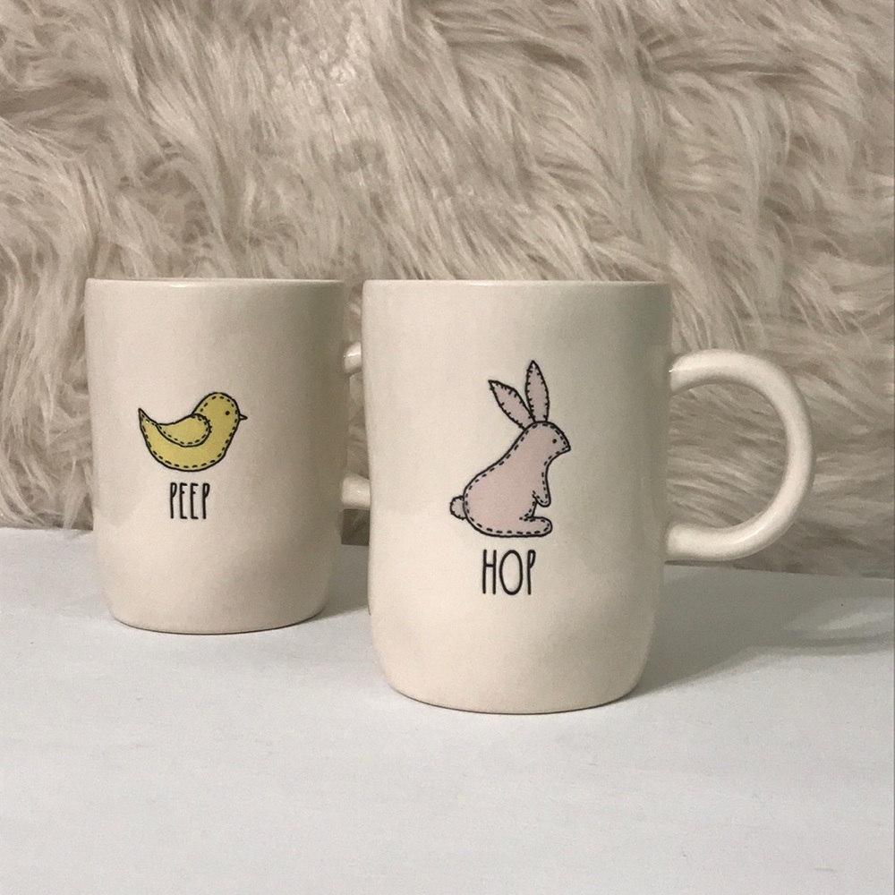 Rae Dunn Hop and Peep Easter Coffee Tea Mug Set